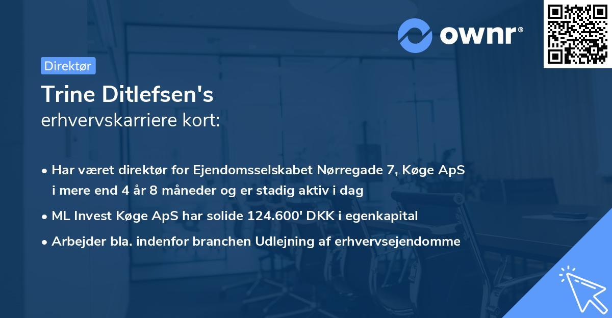 Trine Ditlefsen's erhvervskarriere kort