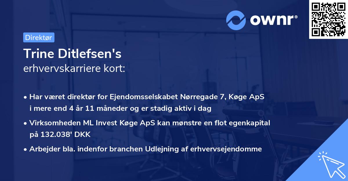 Trine Ditlefsen's erhvervskarriere kort