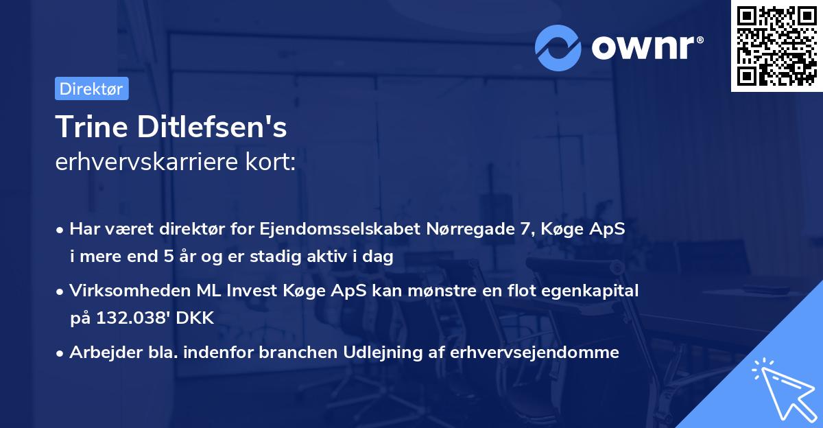 Trine Ditlefsen's erhvervskarriere kort
