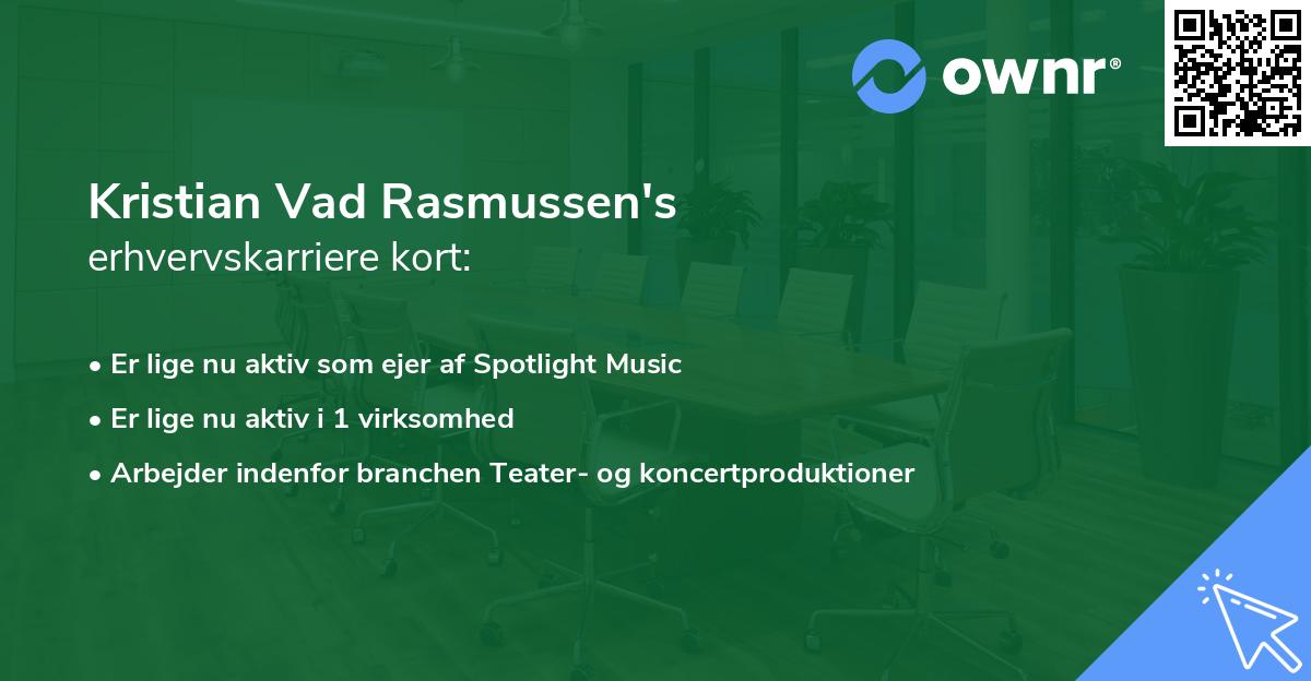 Kristian Vad Rasmussen's erhvervskarriere kort