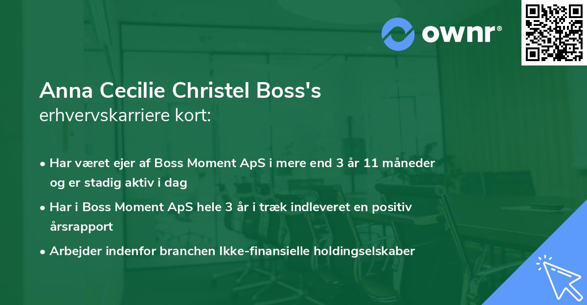 Anna Cecilie Christel Boss's erhvervskarriere kort