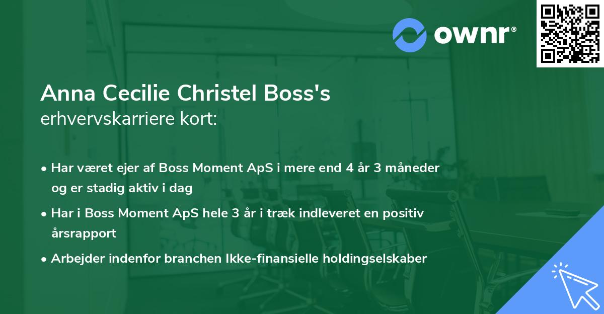 Anna Cecilie Christel Boss's erhvervskarriere kort