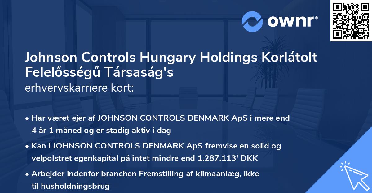 Johnson Controls Hungary Holdings Korlátolt Felelősségű Társaság's erhvervskarriere kort