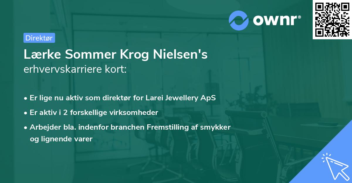 Lærke Sommer Krog Nielsen's erhvervskarriere kort