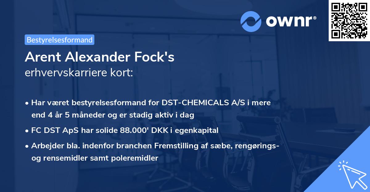 Arent Alexander Fock's erhvervskarriere kort