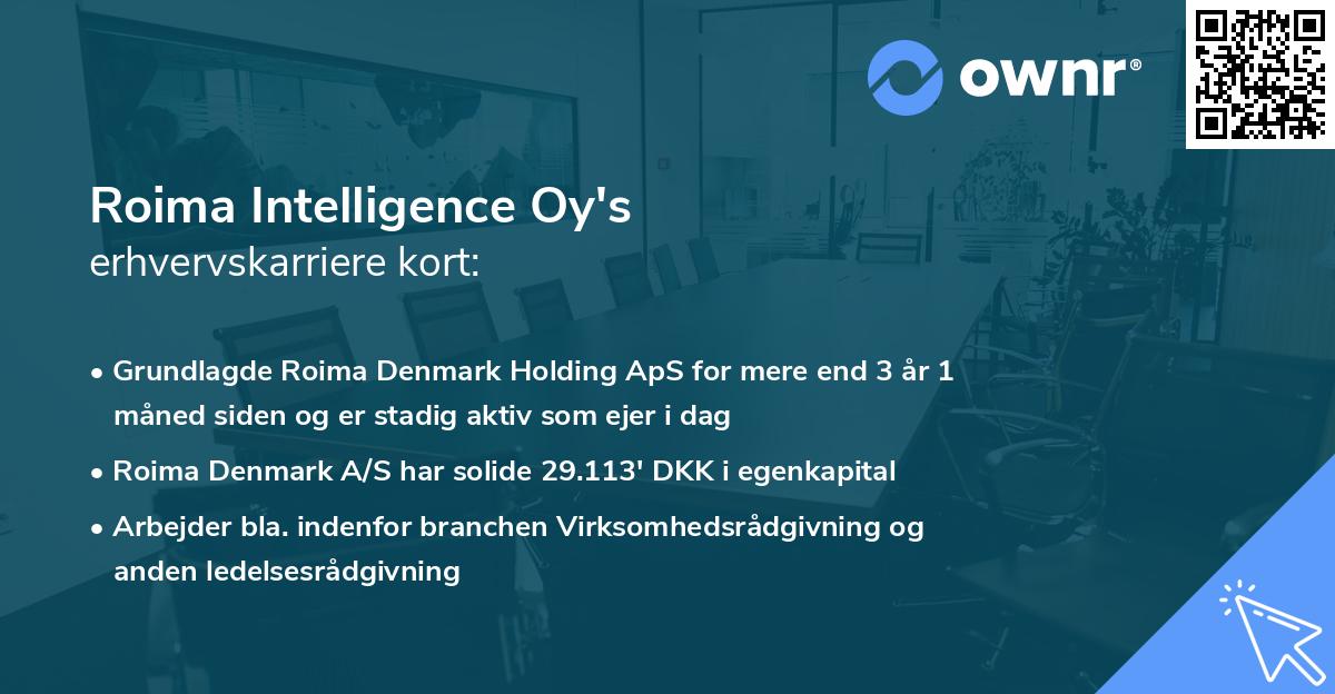 Roima Intelligence Oy's erhvervskarriere kort