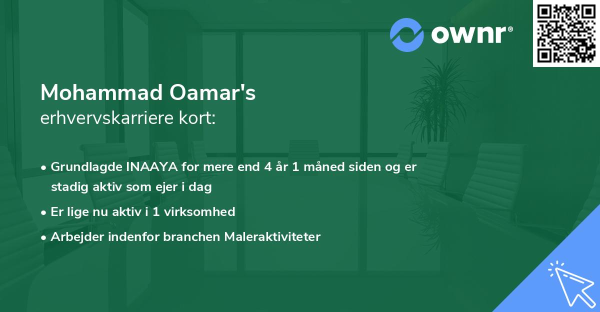 Mohammad Oamar's erhvervskarriere kort