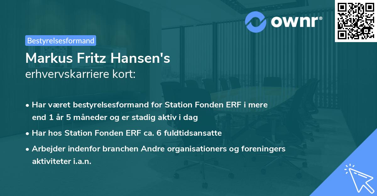 Markus Fritz Hansen's erhvervskarriere kort