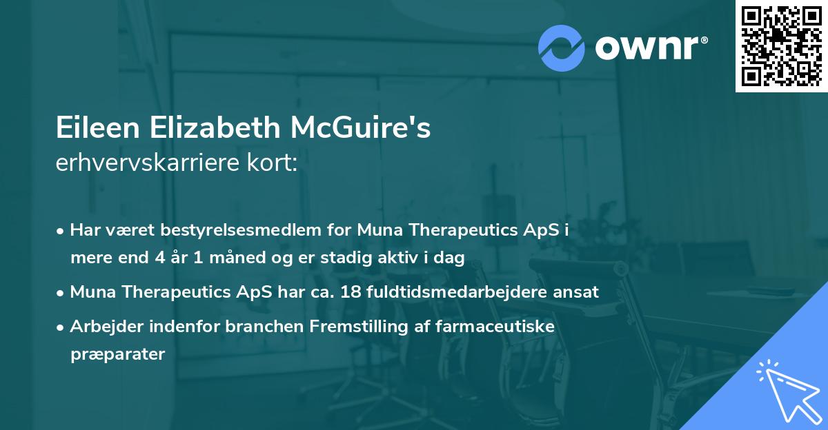 Eileen Elizabeth McGuire's erhvervskarriere kort