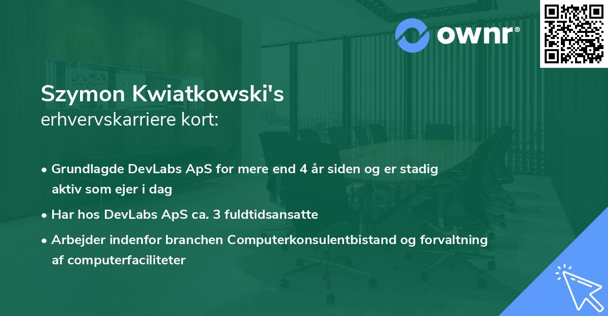Szymon Kwiatkowski's erhvervskarriere kort