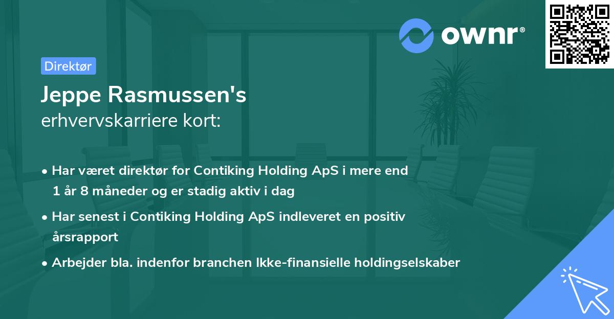 Jeppe Rasmussen's erhvervskarriere kort