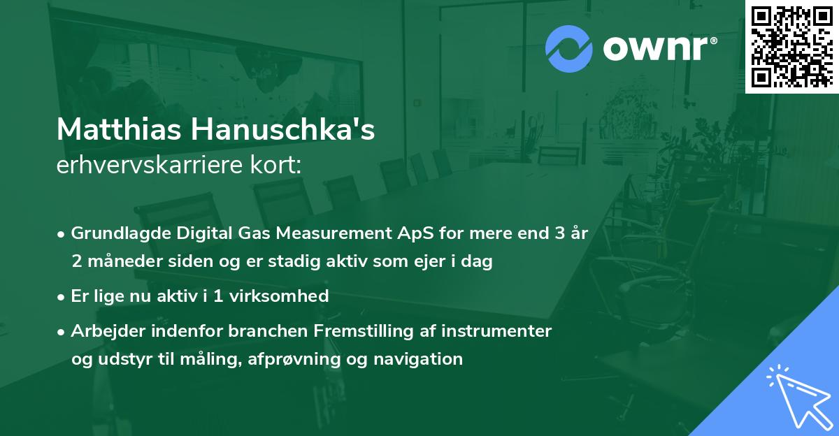 Matthias Hanuschka's erhvervskarriere kort