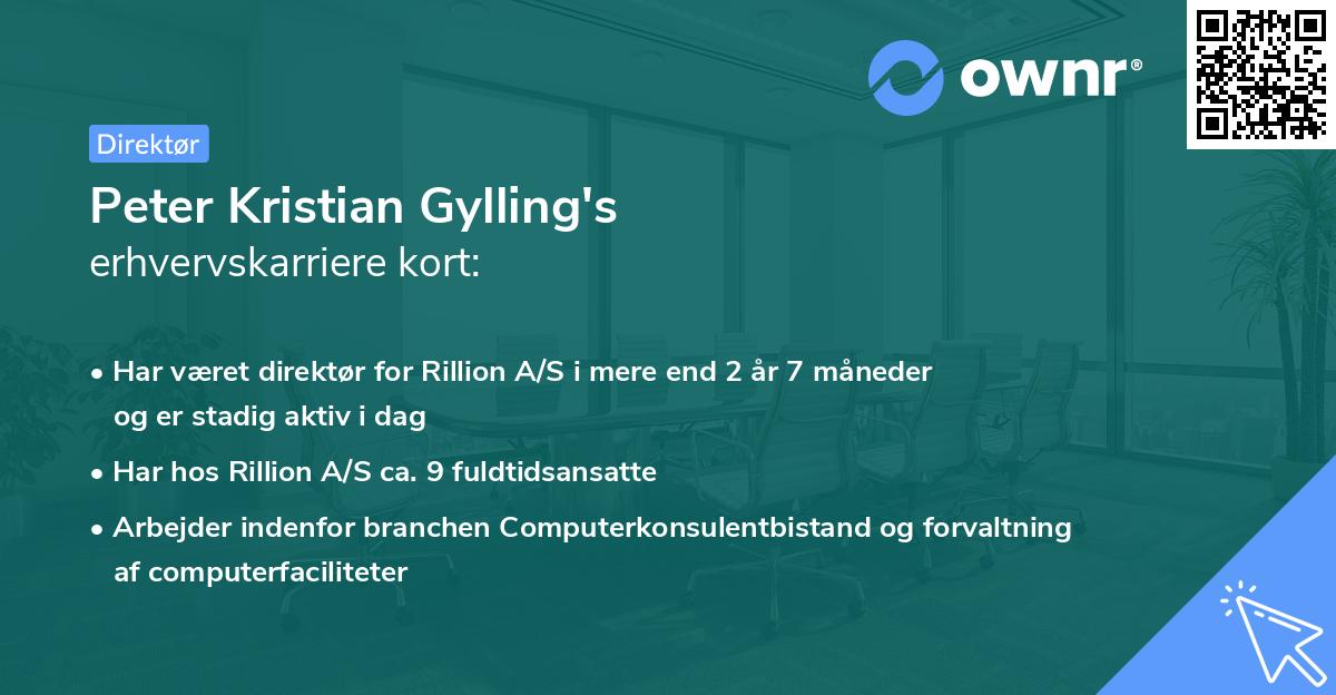Peter Kristian Gylling's erhvervskarriere kort