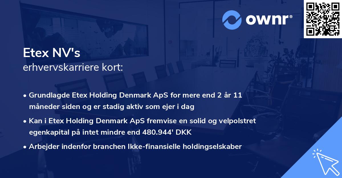 Etex NV's erhvervskarriere kort