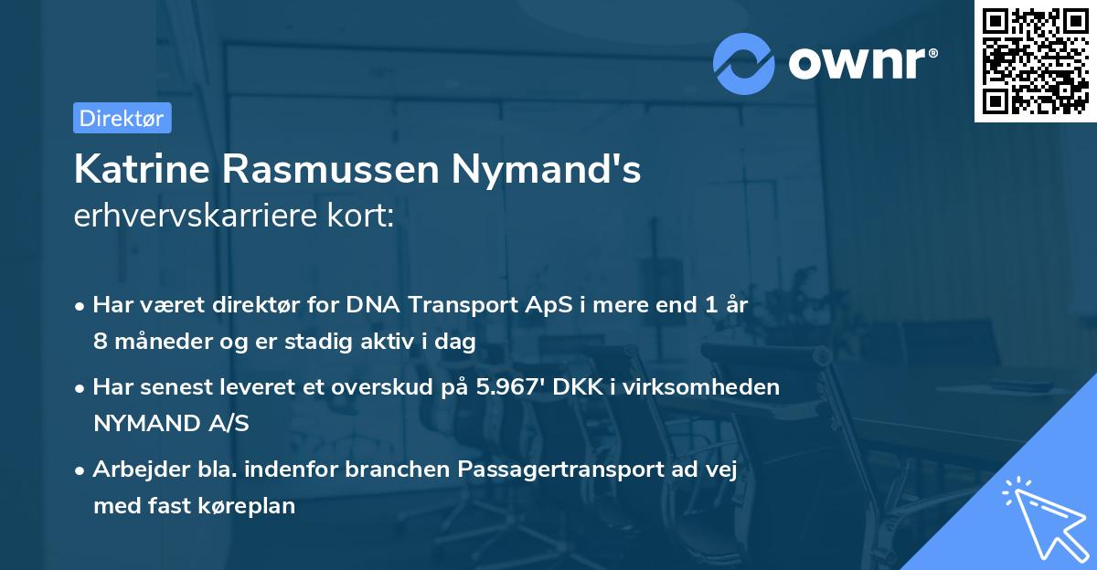 Katrine Rasmussen Nymand's erhvervskarriere kort