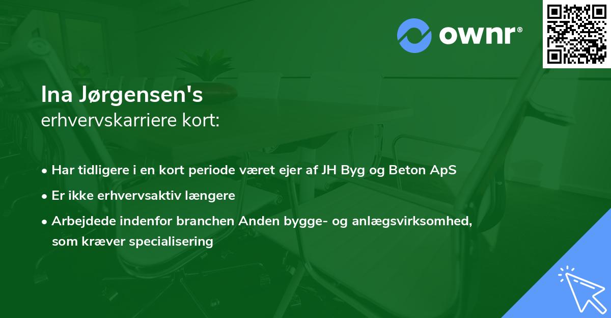 Ina Jørgensen's erhvervskarriere kort
