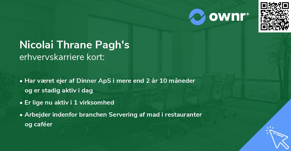 Nicolai Thrane Pagh's erhvervskarriere kort