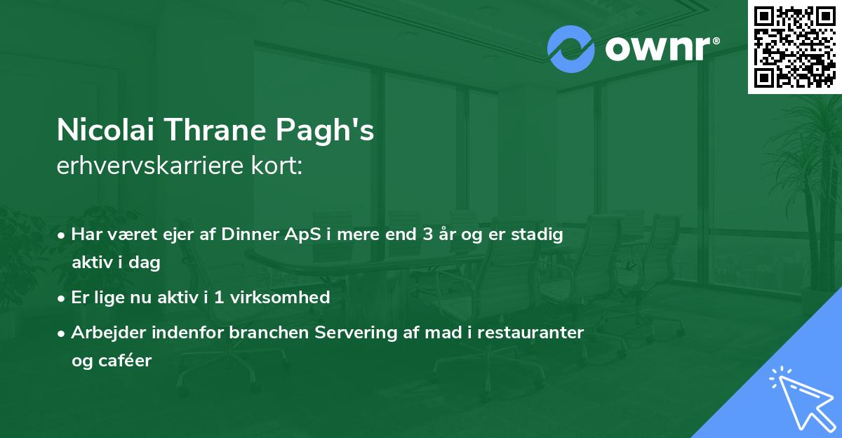 Nicolai Thrane Pagh's erhvervskarriere kort