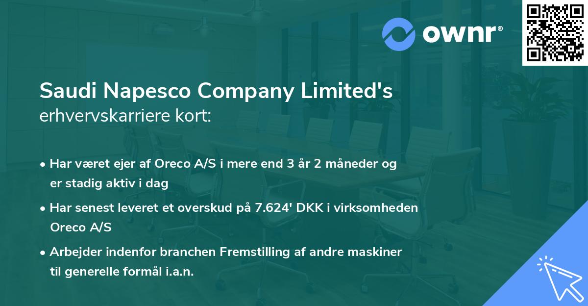 Saudi Napesco Company Limited's erhvervskarriere kort