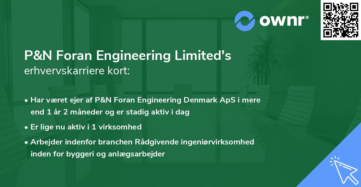 P&N Foran Engineering Limited's erhvervskarriere kort