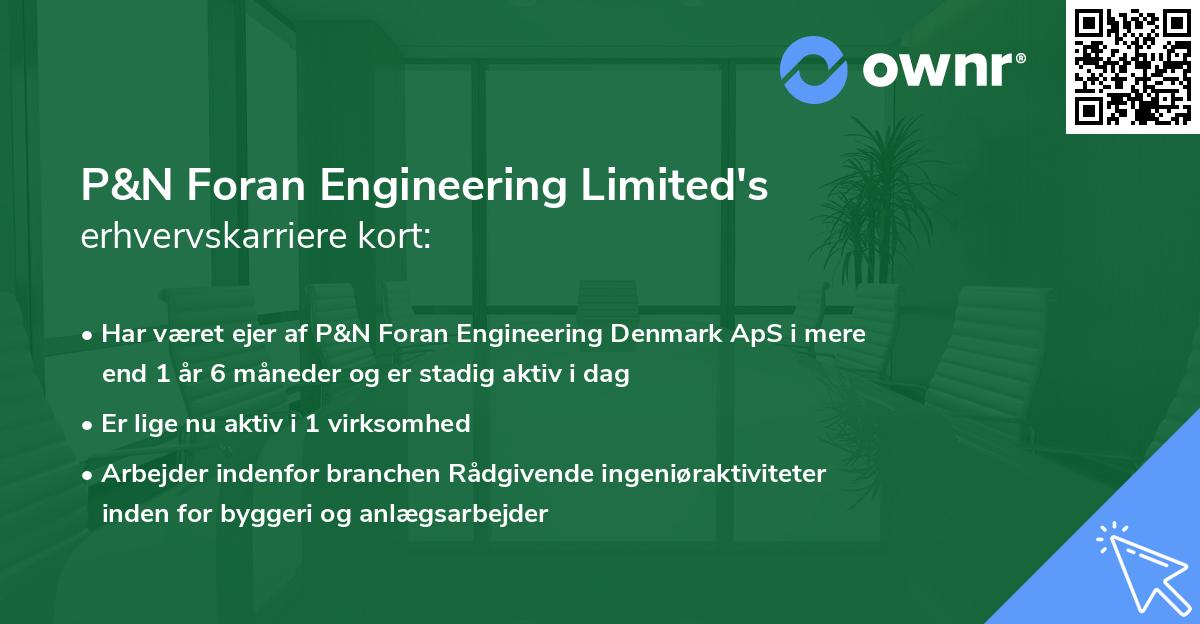 P&N Foran Engineering Limited's erhvervskarriere kort