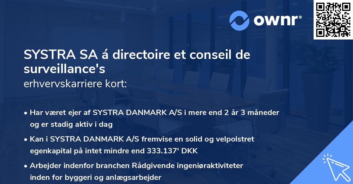 SYSTRA SA á directoire et conseil de surveillance's erhvervskarriere kort