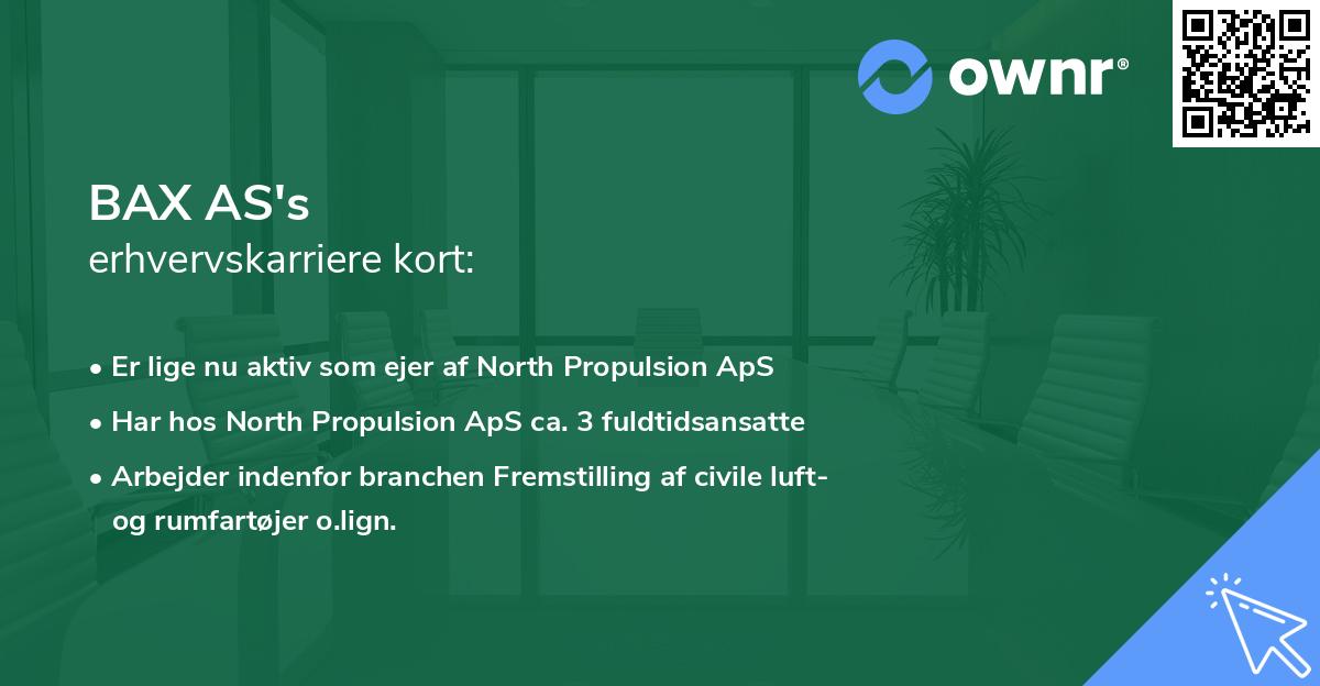 BAX AS's erhvervskarriere kort