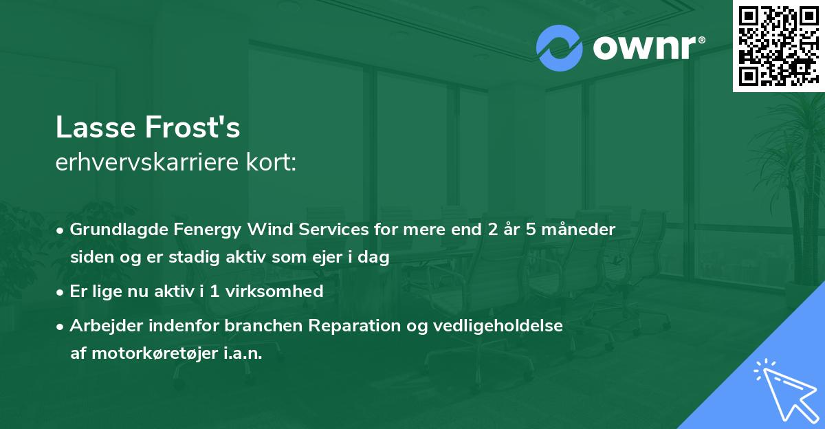Lasse Frost's erhvervskarriere kort