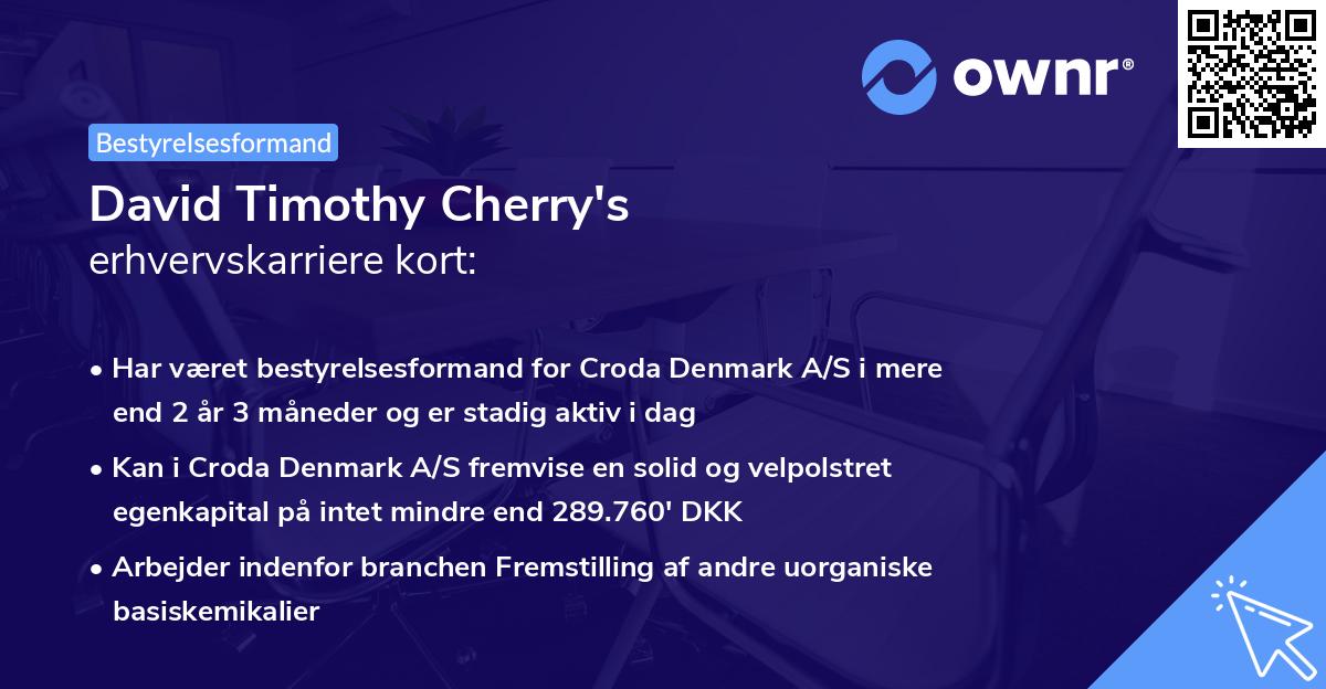 David Timothy Cherry's erhvervskarriere kort