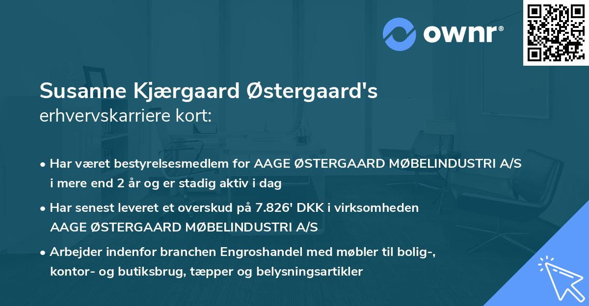 Susanne Kjærgaard Østergaard's erhvervskarriere kort