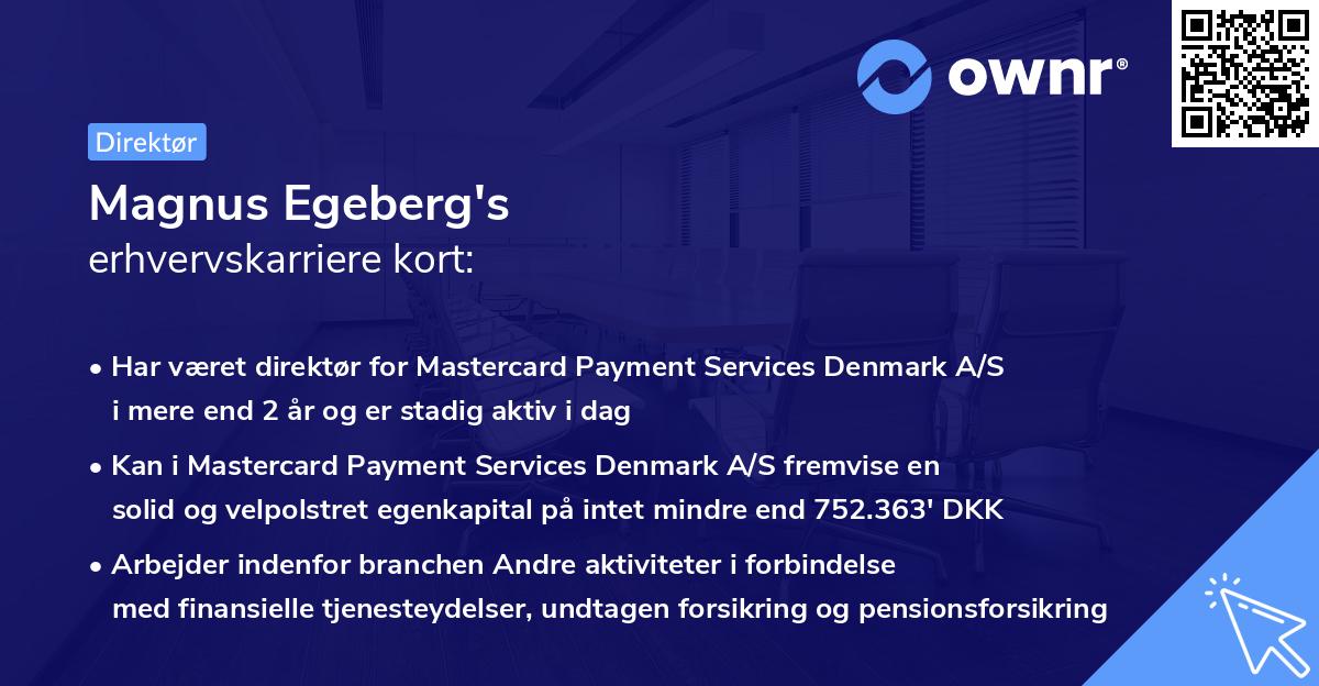 Magnus Egeberg's erhvervskarriere kort