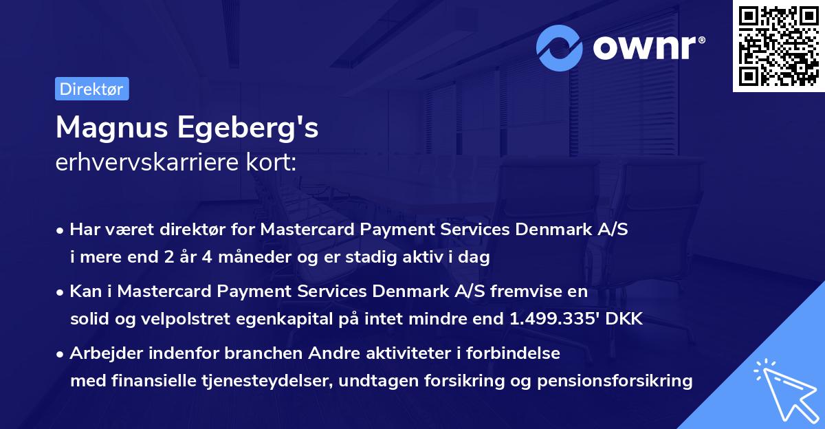 Magnus Egeberg's erhvervskarriere kort