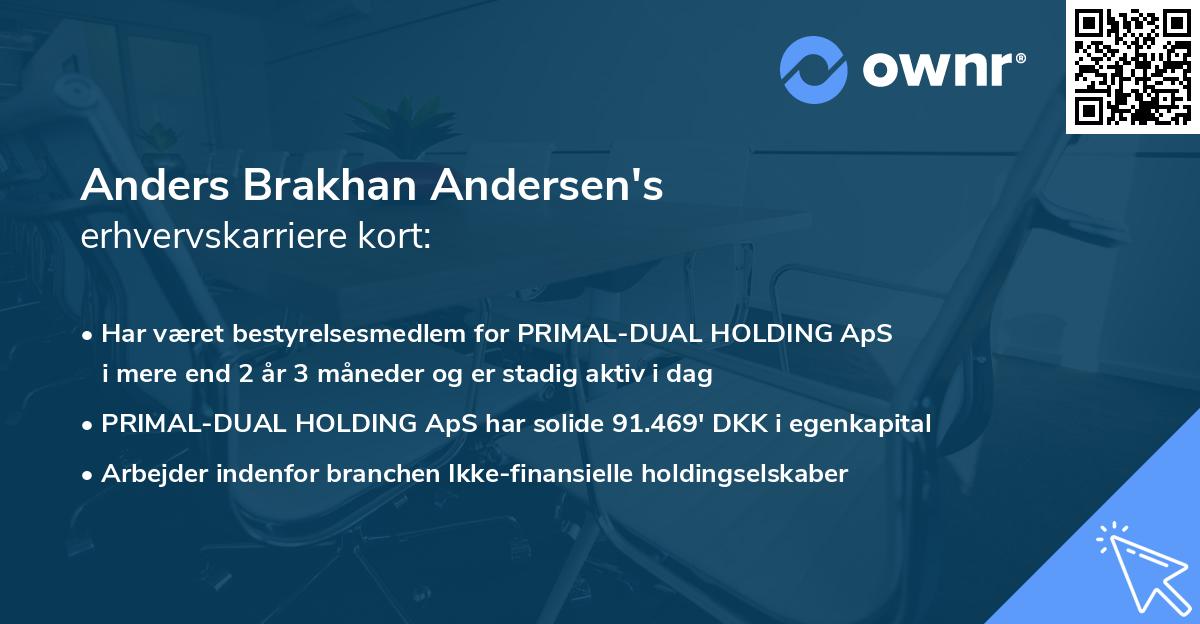 Anders Brakhan Andersen's erhvervskarriere kort