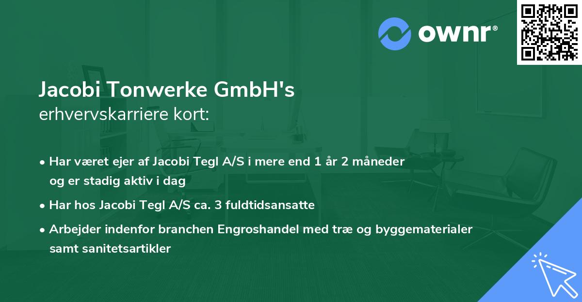 Jacobi Tonwerke GmbH's erhvervskarriere kort