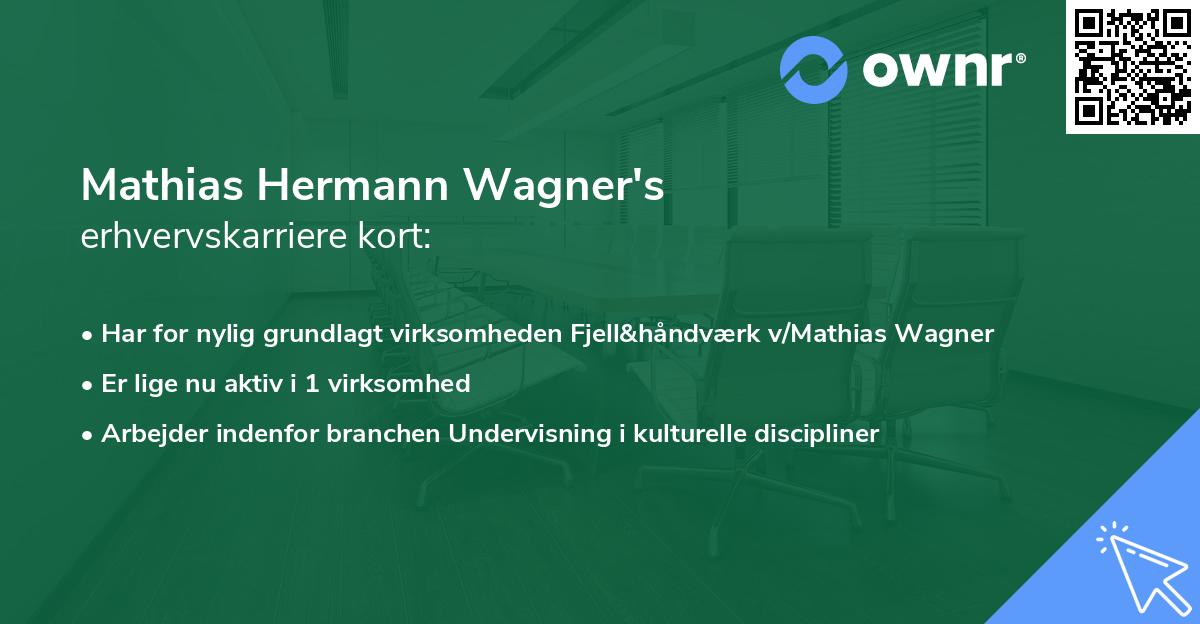 Mathias Hermann Wagner's erhvervskarriere kort