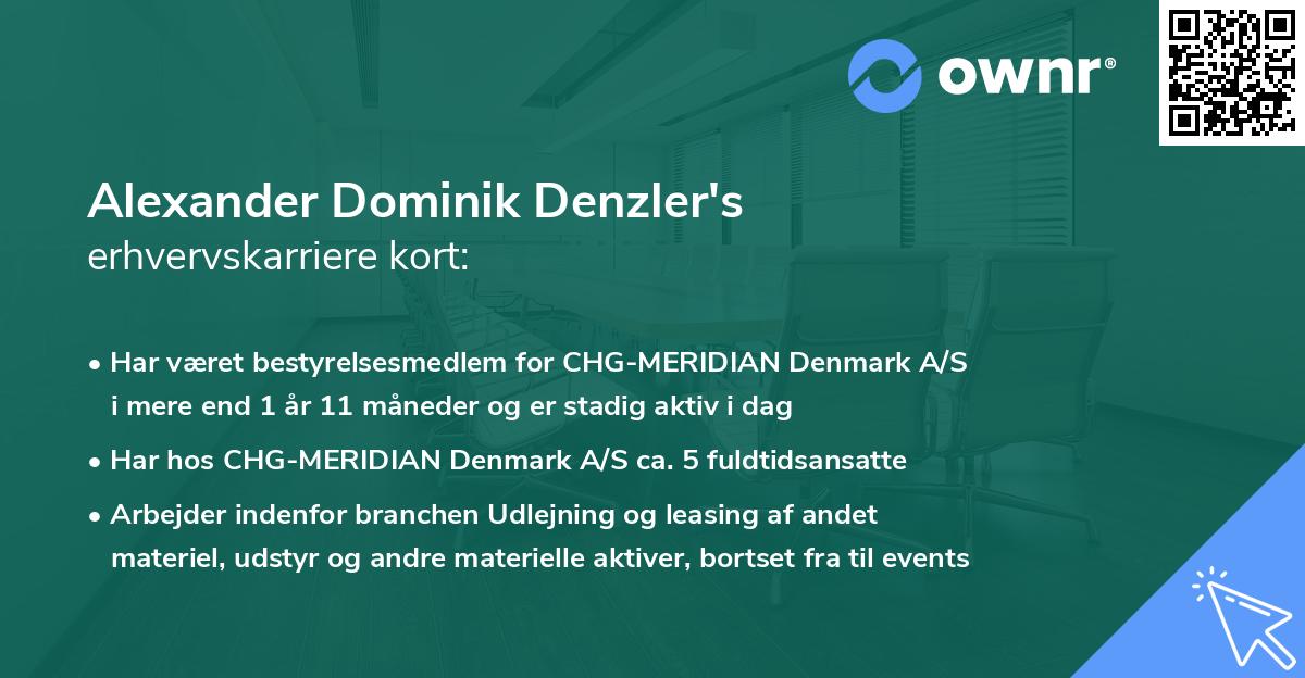 Alexander Dominik Denzler's erhvervskarriere kort