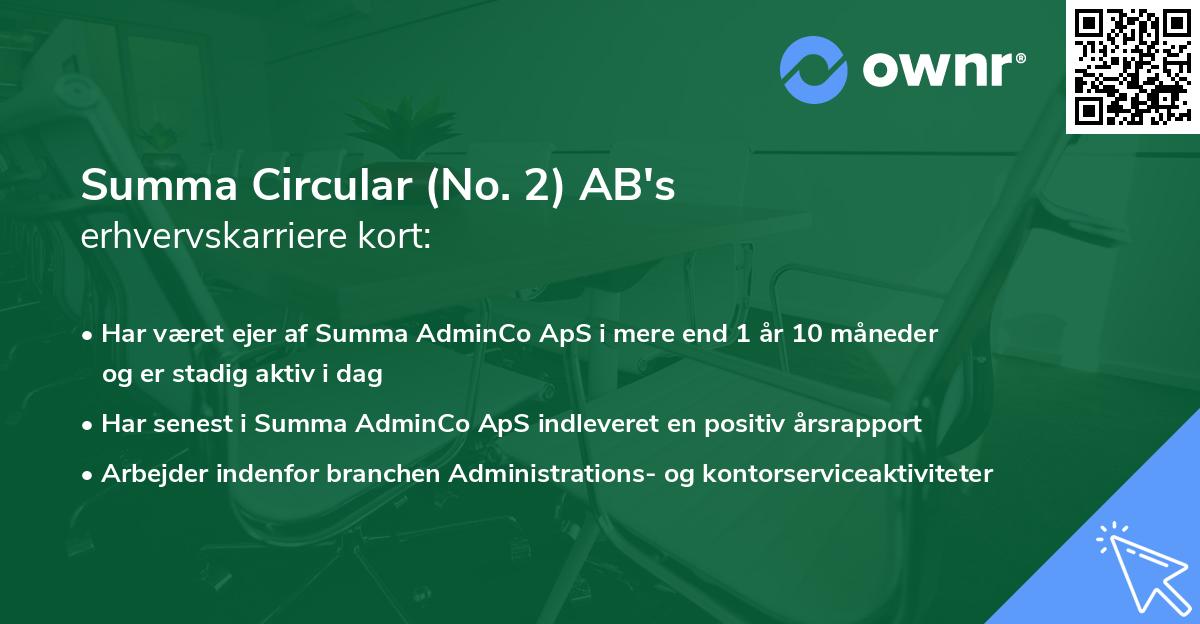 Summa Circular (No. 2) AB's erhvervskarriere kort