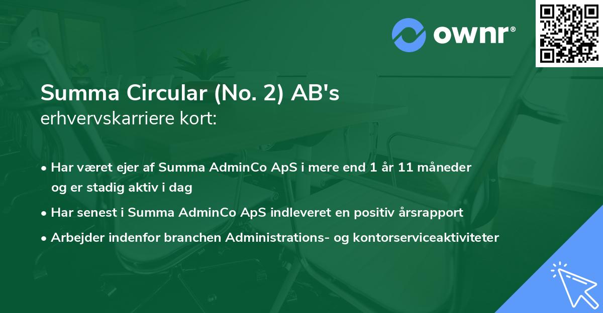 Summa Circular (No. 2) AB's erhvervskarriere kort