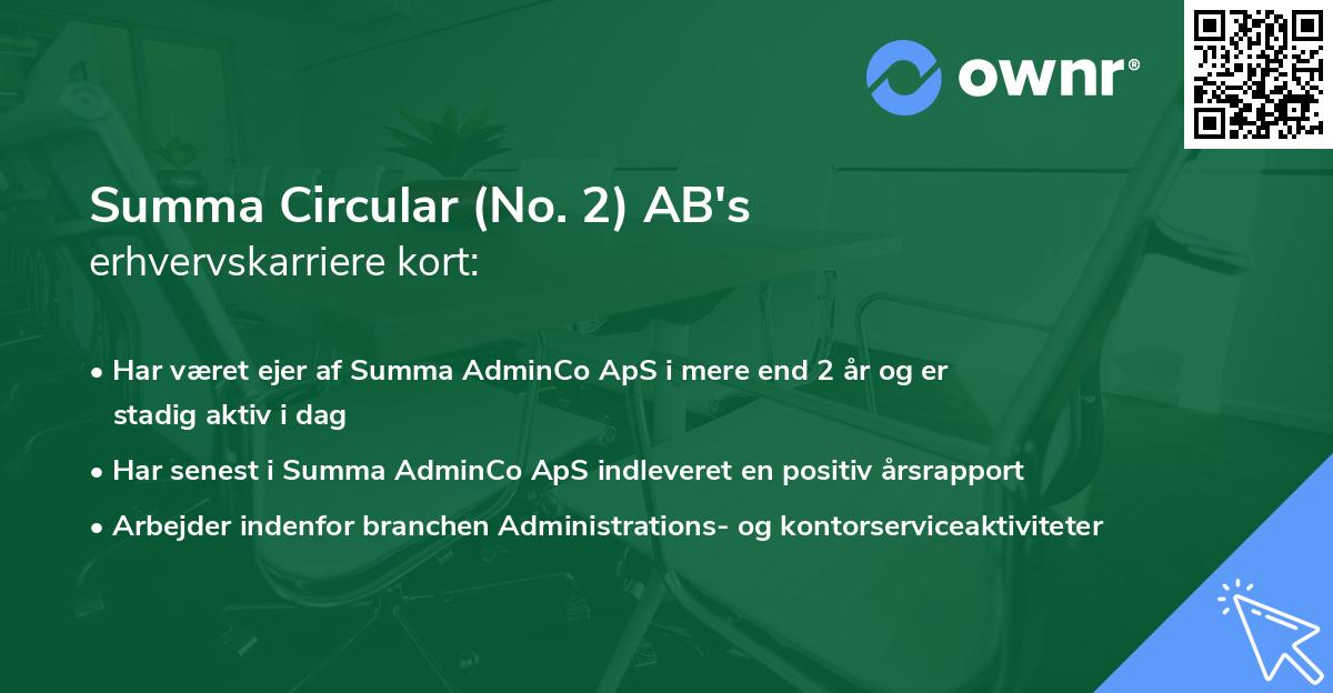 Summa Circular (No. 2) AB's erhvervskarriere kort