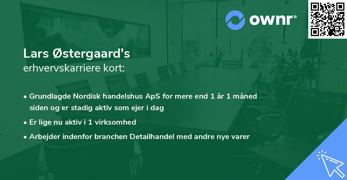 Lars Østergaard's erhvervskarriere kort
