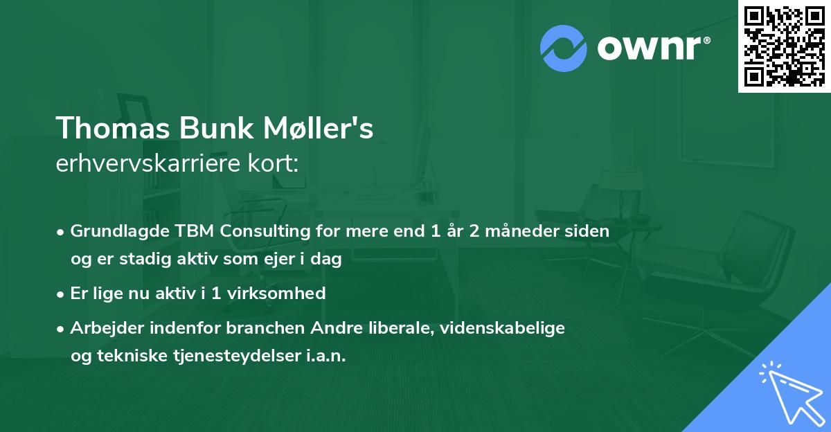 Thomas Bunk Møller's erhvervskarriere kort
