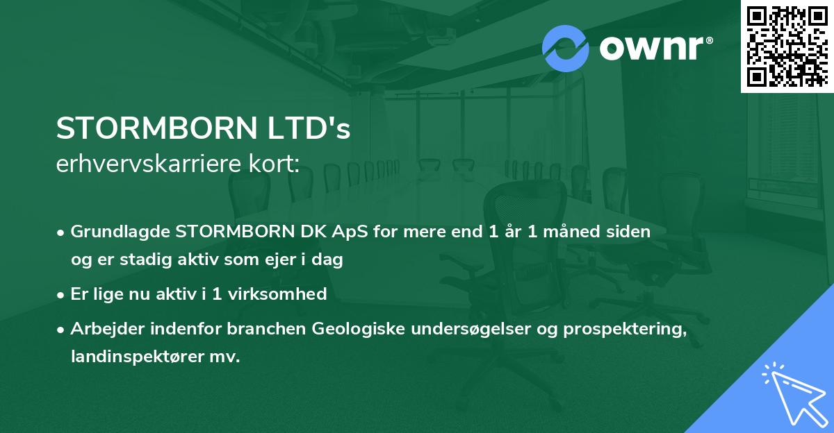 STORMBORN LTD's erhvervskarriere kort