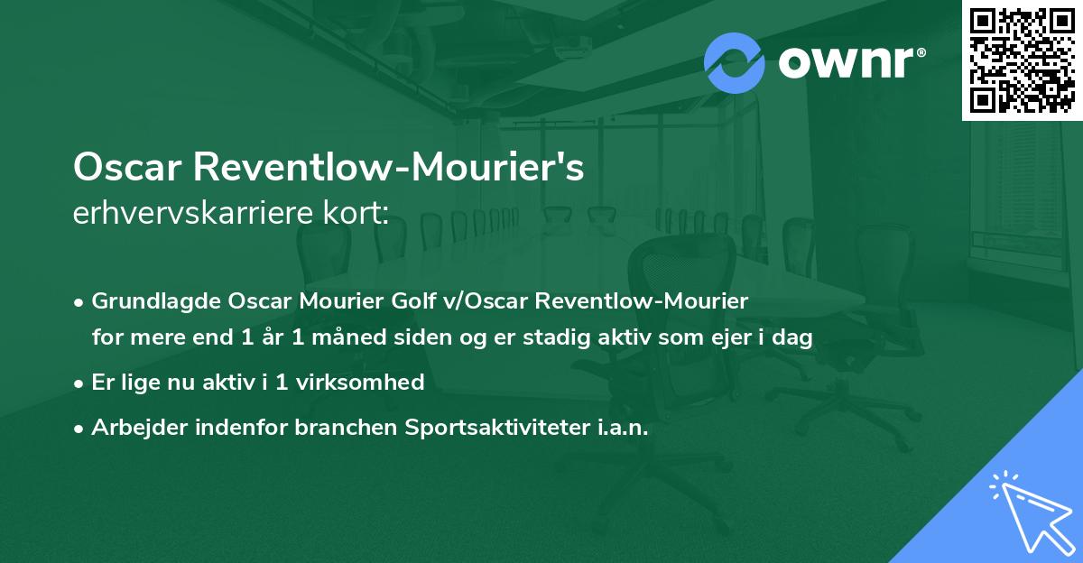 Oscar Reventlow-Mourier's erhvervskarriere kort
