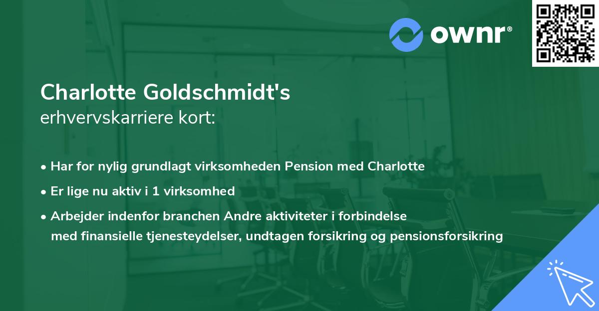 Charlotte Goldschmidt's erhvervskarriere kort