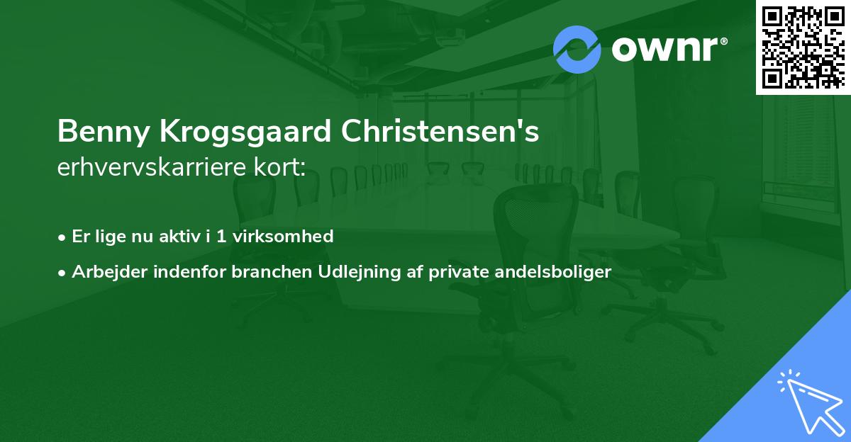 Benny Krogsgaard Christensen's erhvervskarriere kort