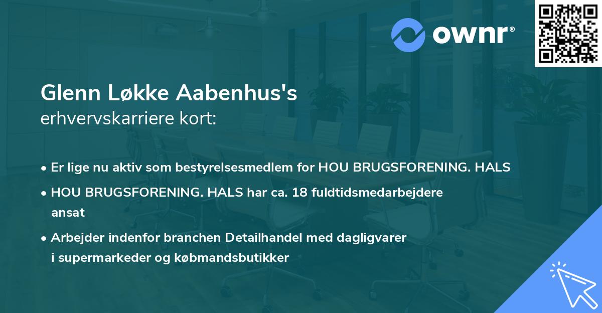 Glenn Løkke Aabenhus's erhvervskarriere kort