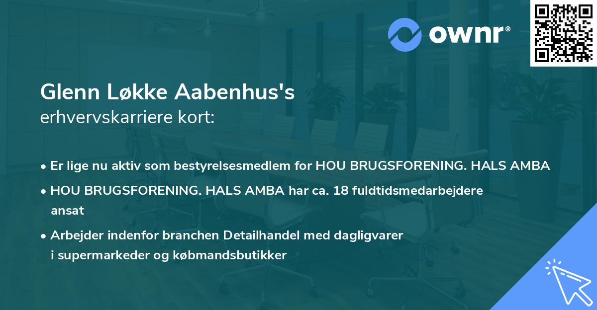 Glenn Løkke Aabenhus's erhvervskarriere kort