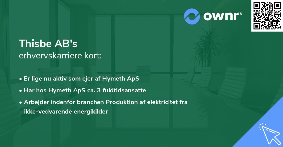 Thisbe AB's erhvervskarriere kort