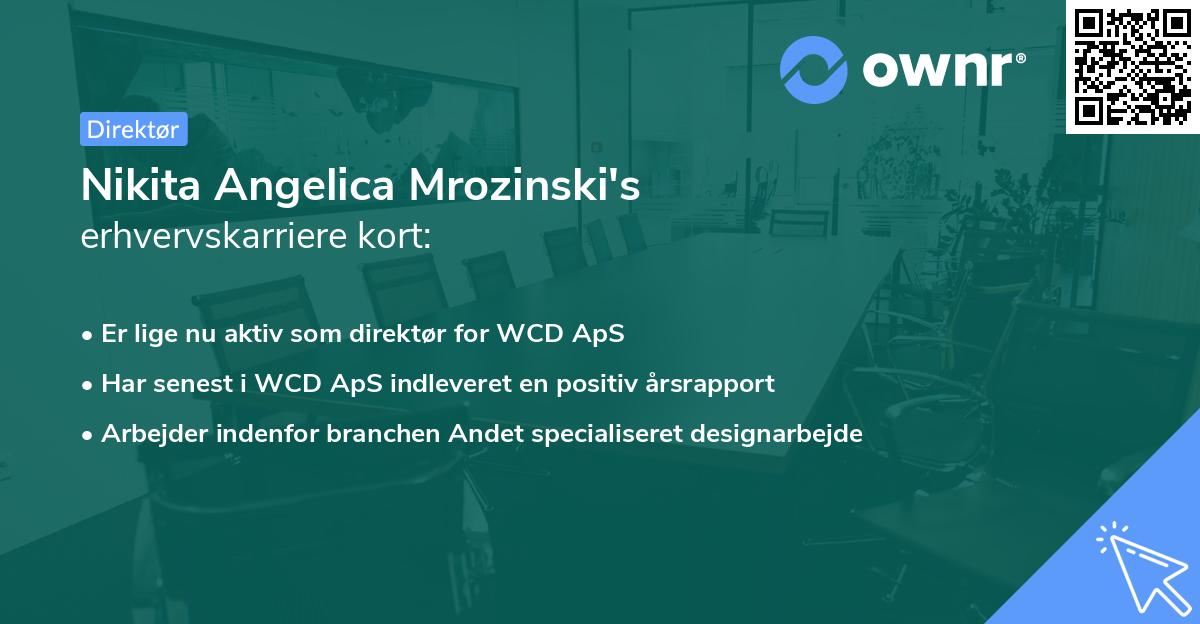 Nikita Angelica Mrozinski's erhvervskarriere kort