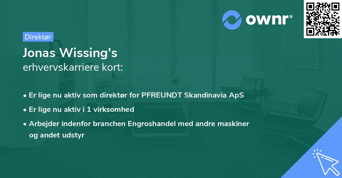 Jonas Wissing's erhvervskarriere kort